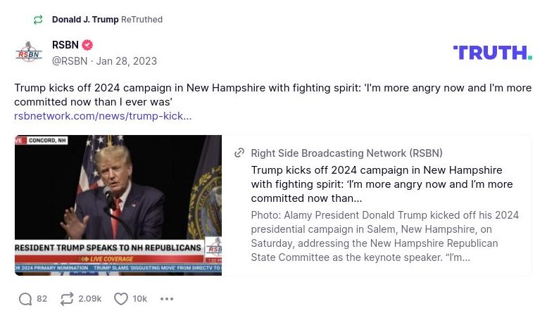 Post image from Donald Trump