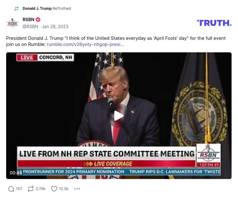 Post image from Donald Trump