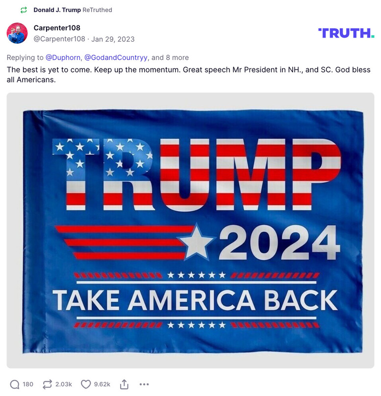 Post image from Donald Trump