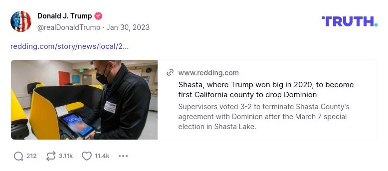 Post image from Donald Trump