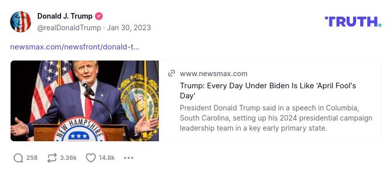 Post image from Donald Trump