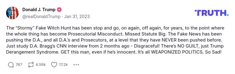 Post preview from Donald Trump