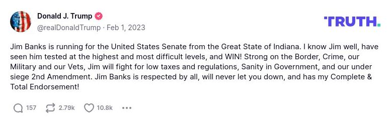 Post image from Donald Trump