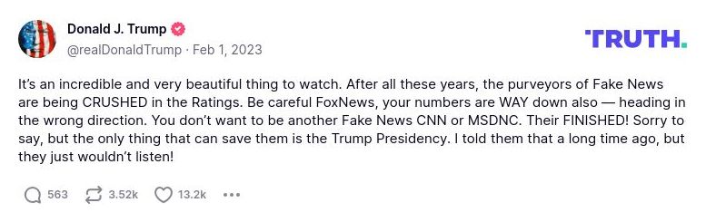 Post preview from Donald Trump