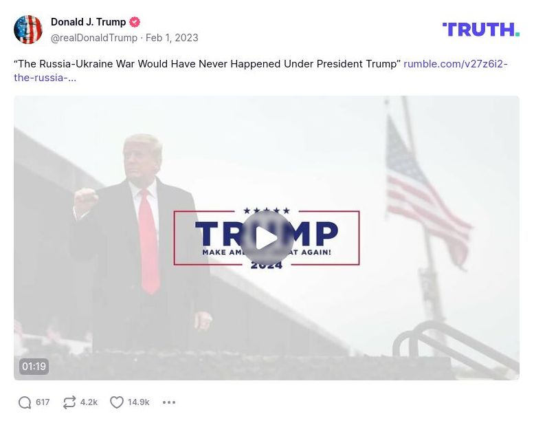 Post preview from Donald Trump