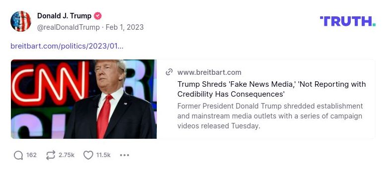 Post image from Donald Trump