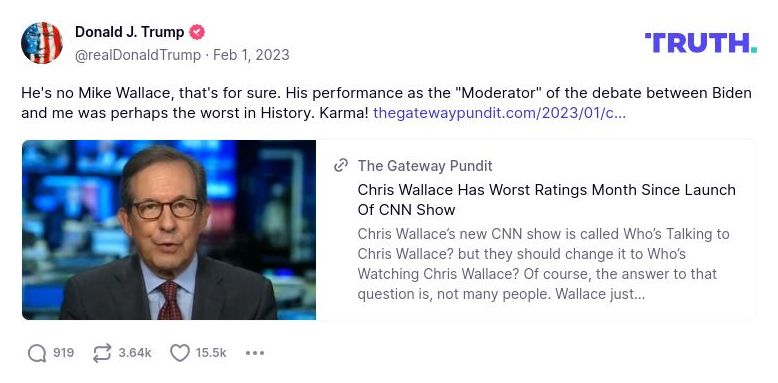 Post preview from Donald Trump