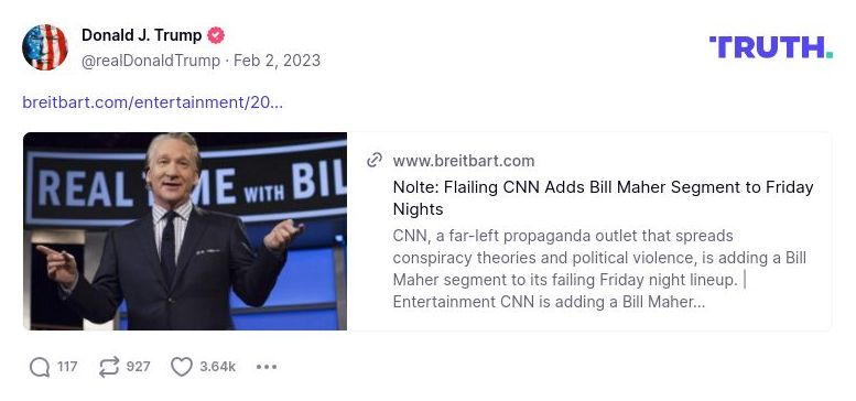 Post preview from Donald Trump