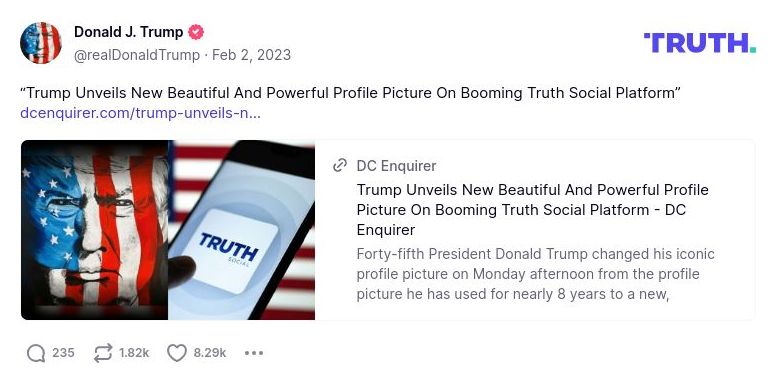 Post image from Donald Trump