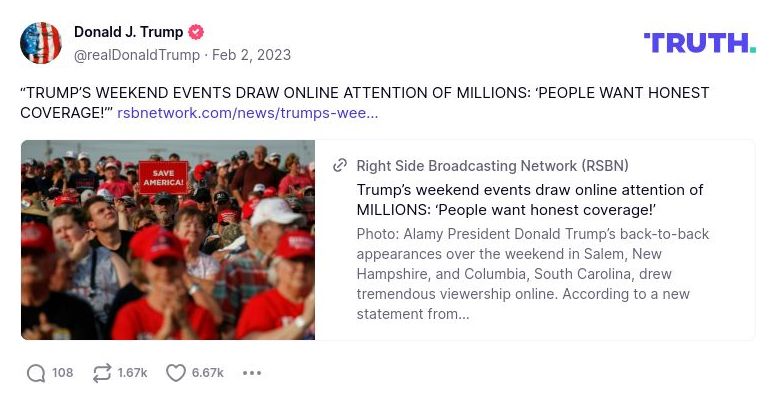 Post image from Donald Trump