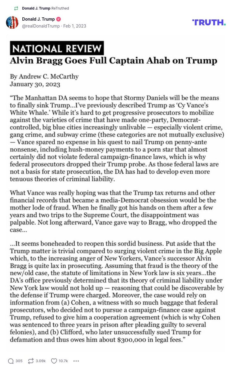 Post image from Donald Trump