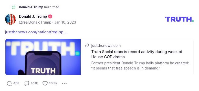 Post image from Donald Trump