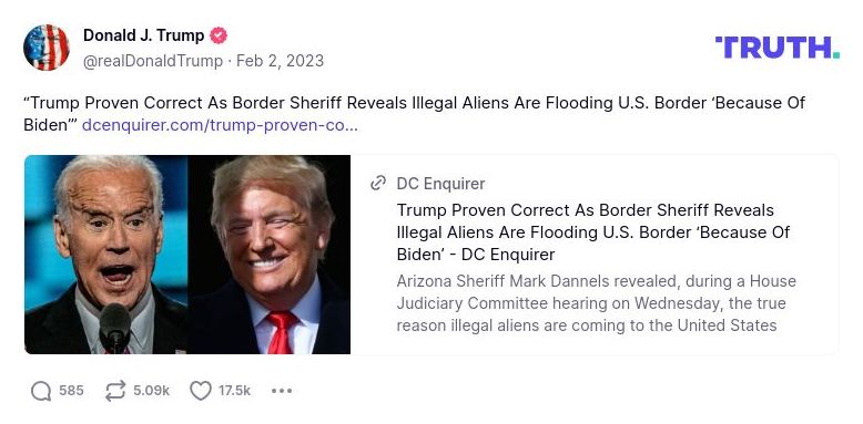 Post image from Donald Trump