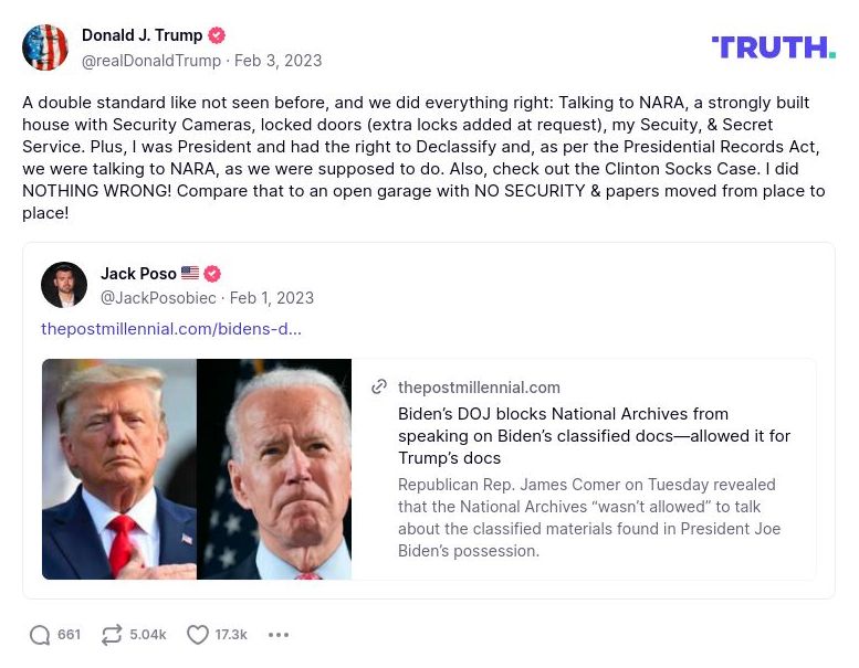 Post image from Donald Trump