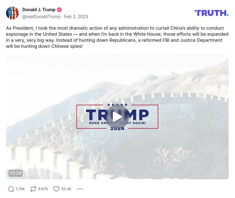 Post preview from Donald Trump