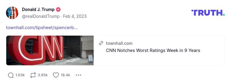 Post preview from Donald Trump