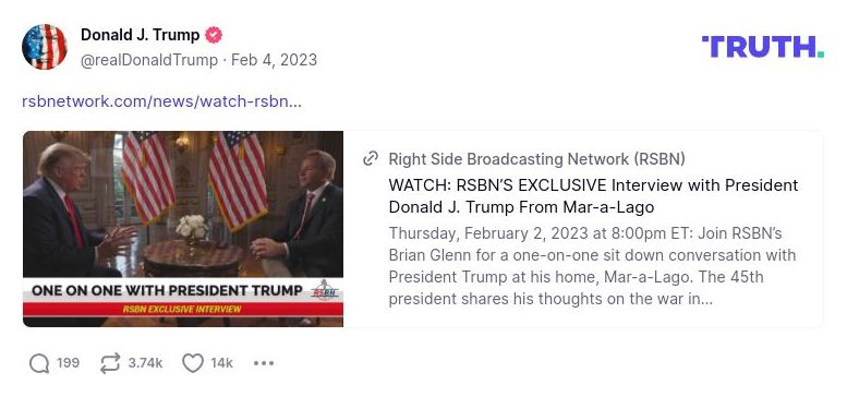 Post image from Donald Trump