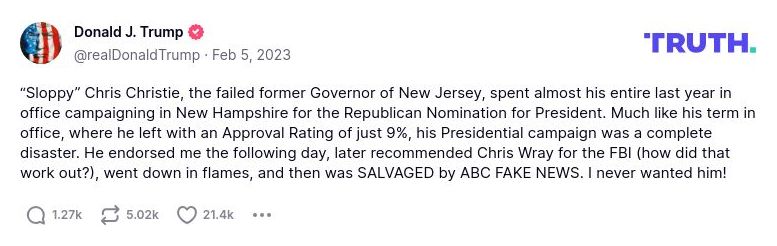 Post image from Donald Trump