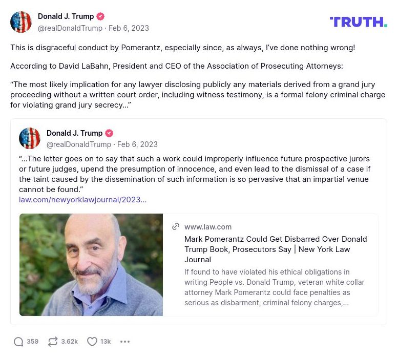 Post image from Donald Trump