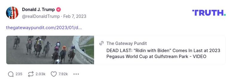 Post image from Donald Trump