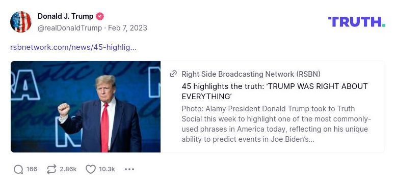 Post image from Donald Trump