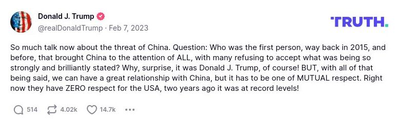 Post preview from Donald Trump