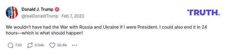 Post preview from Donald Trump