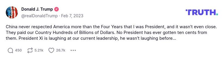 Post preview from Donald Trump