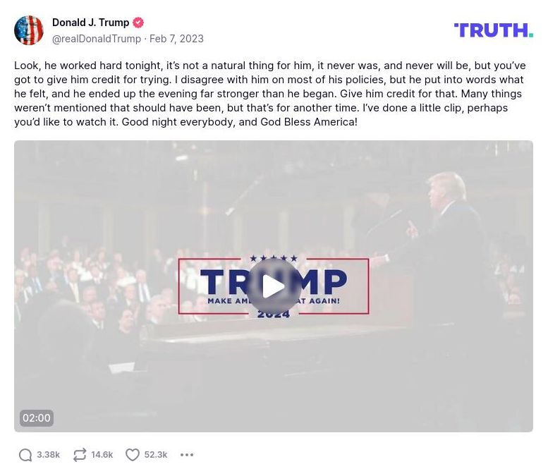 Post image from Donald Trump