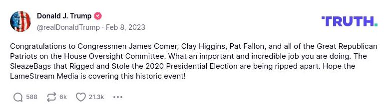 Post image from Donald Trump