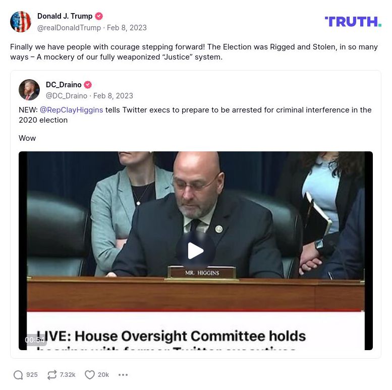 Post image from Donald Trump