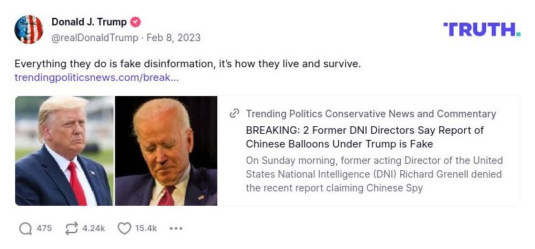 Post image from Donald Trump