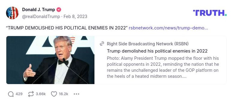 Post image from Donald Trump