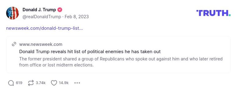 Post preview from Donald Trump