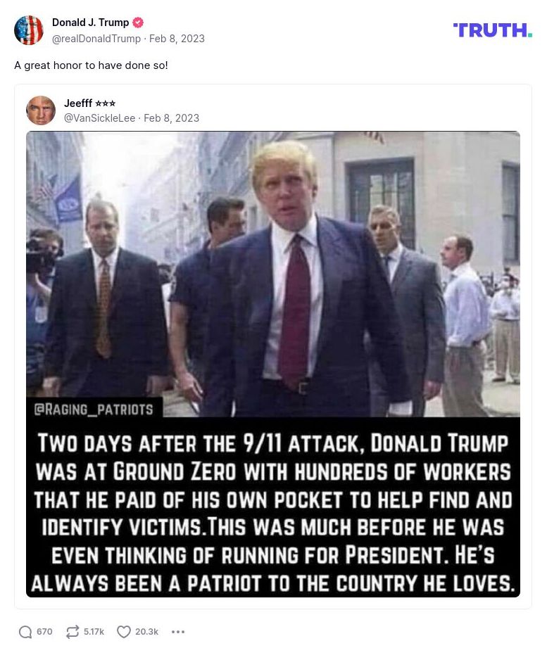 Post image from Donald Trump