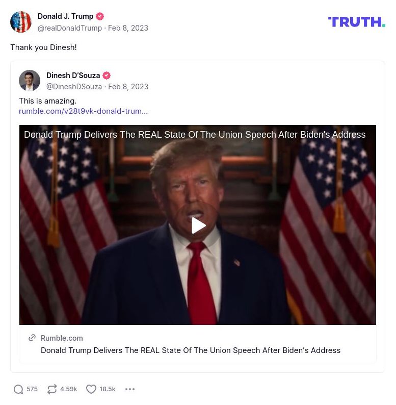 Post image from Donald Trump