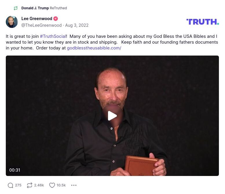 Post image from Donald Trump