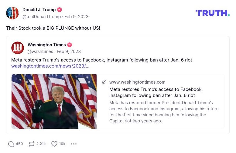 Post image from Donald Trump