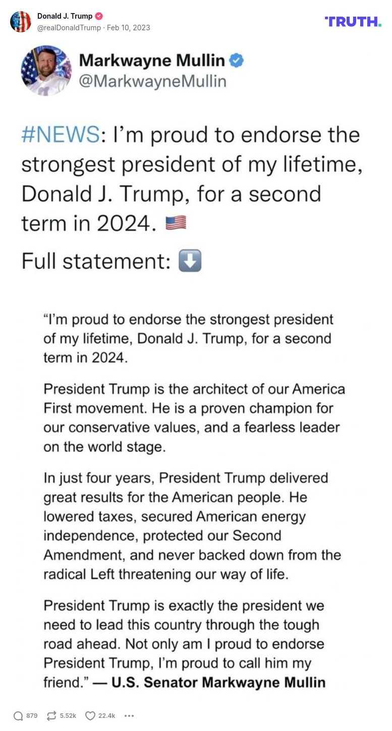 Post image from Donald Trump