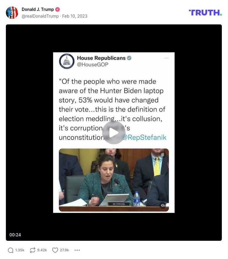 Post image from Donald Trump