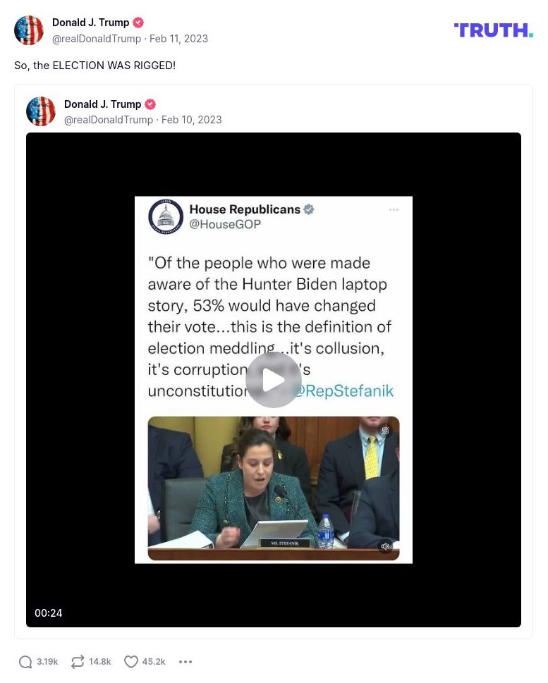 Post image from Donald Trump