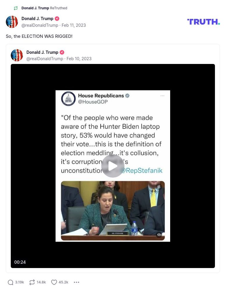 Post image from Donald Trump