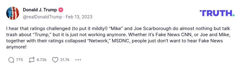 Post preview from Donald Trump