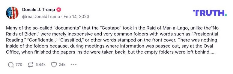 Post image from Donald Trump