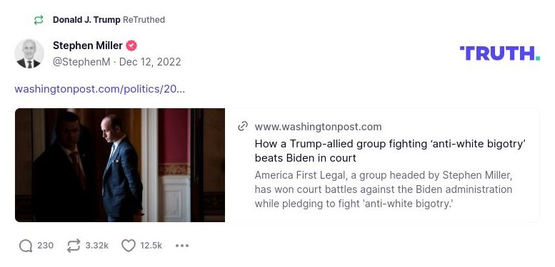 Post image from Donald Trump