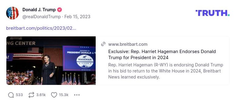 Post image from Donald Trump