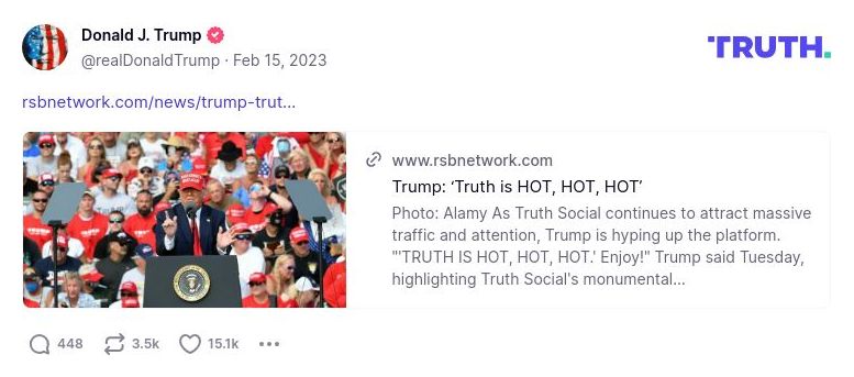 Post image from Donald Trump