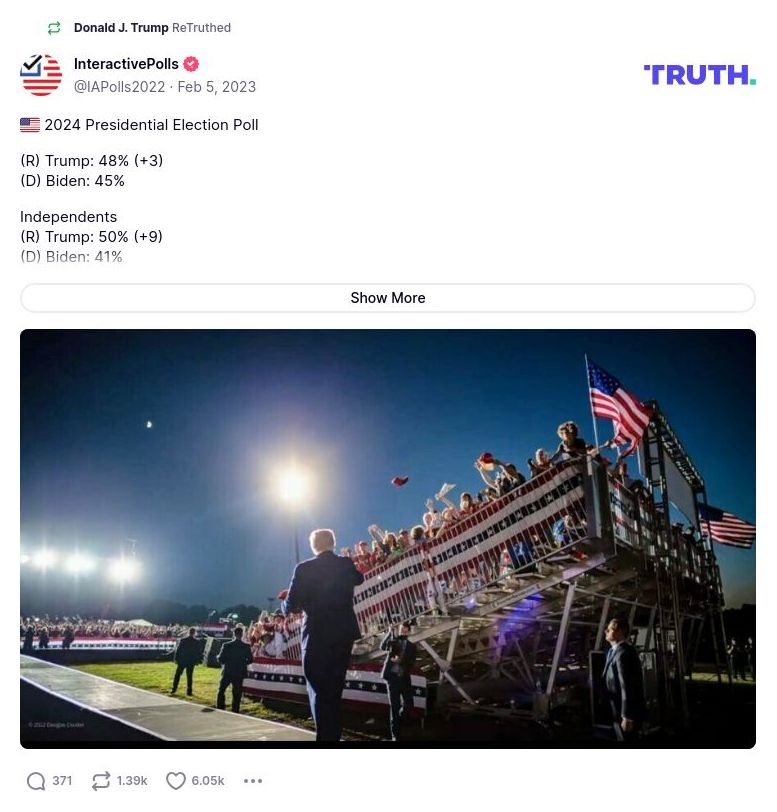 Post image from Donald Trump