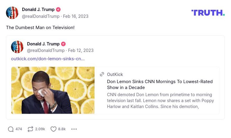 Post image from Donald Trump