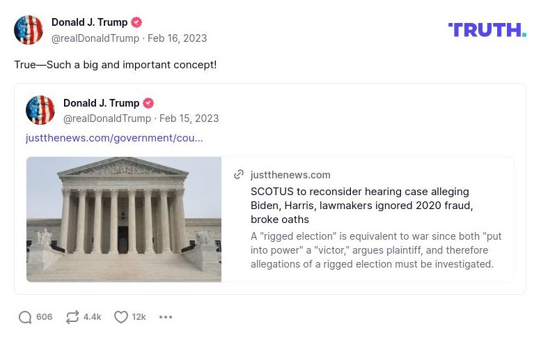 Post image from Donald Trump